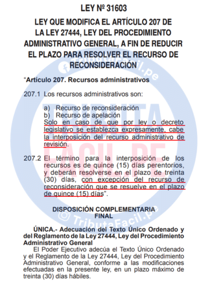 Reducen El Plazo Para Resolver El Recurso De Reconsideraci N